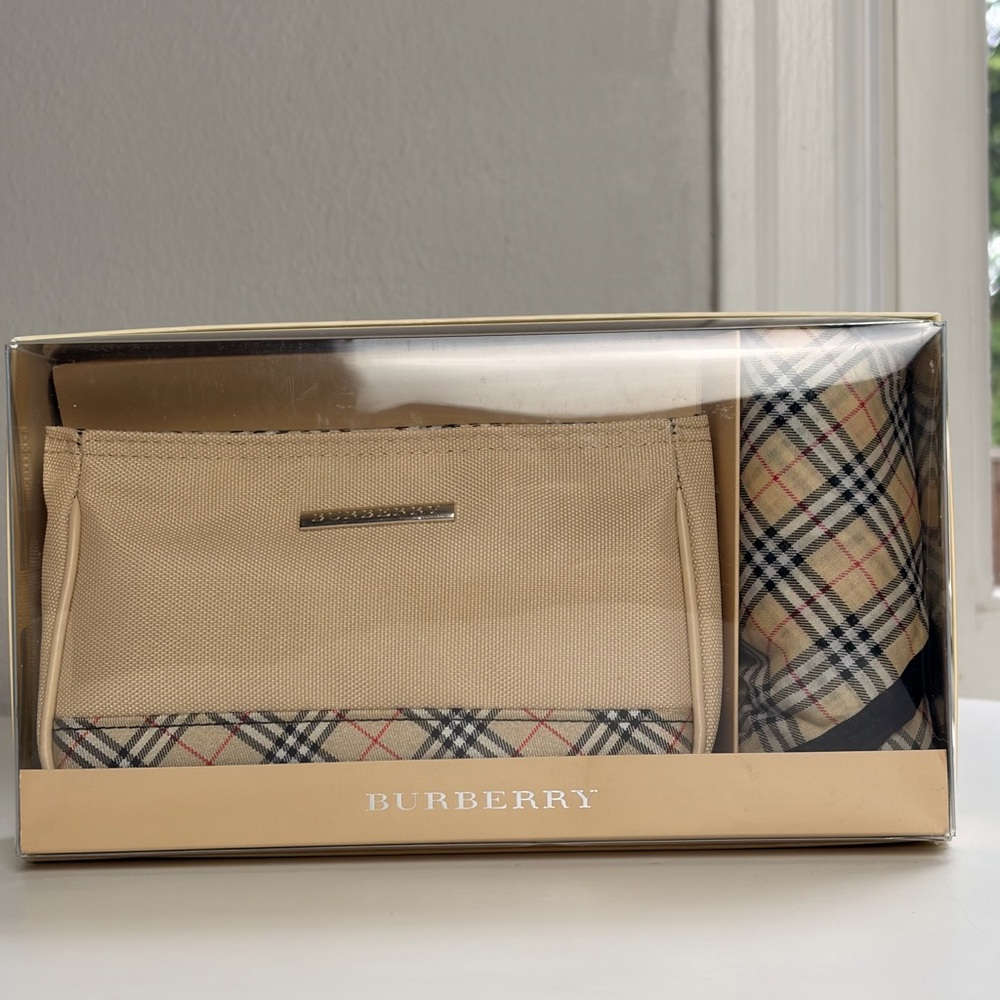 Burberry Cosmetic Pouch and Handkerchief Set
